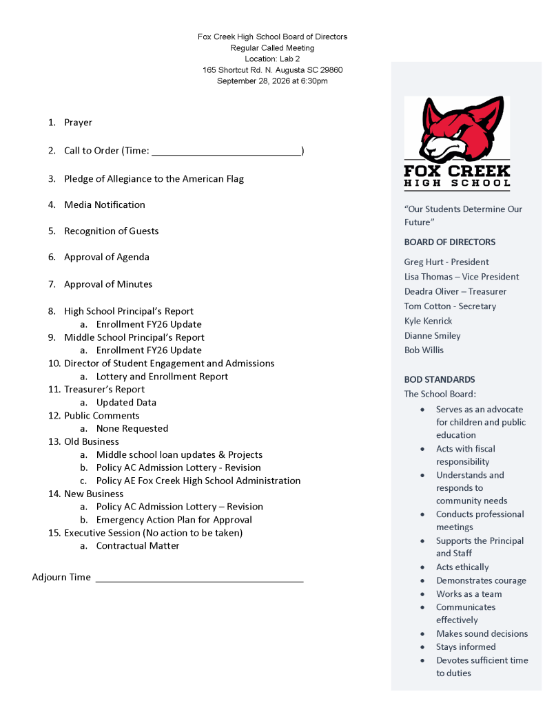 9-28-26 Board Agenda